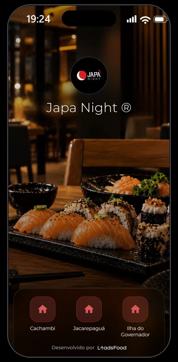 Mini site do Japa Night na LeadsFood