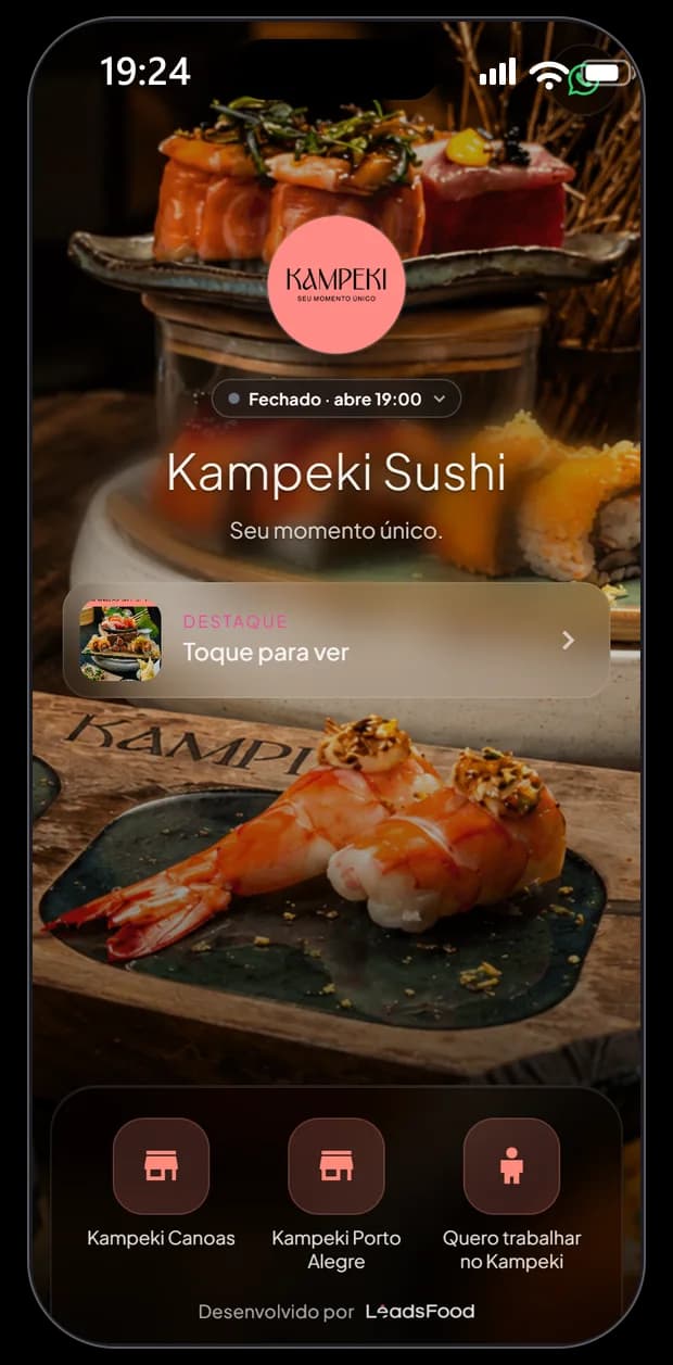 Mini site do Kampeki Sushi